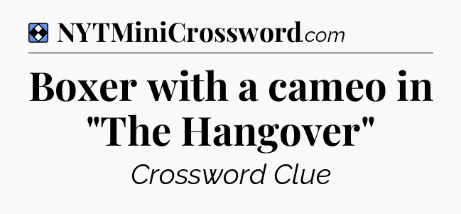 Solution: Boxer with a cameo in 