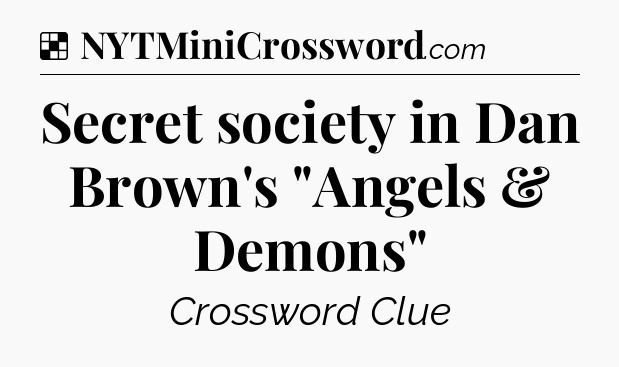 Solution: Secret society in Dan Brown's 