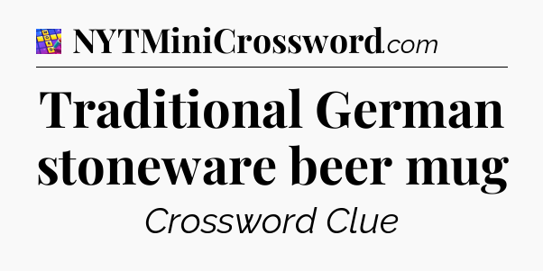 Traditional German stoneware beer mug Codycross