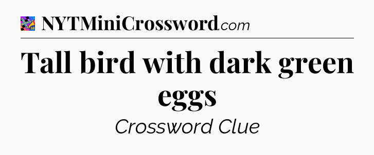 Tall bird with dark green eggs Crossword Clue