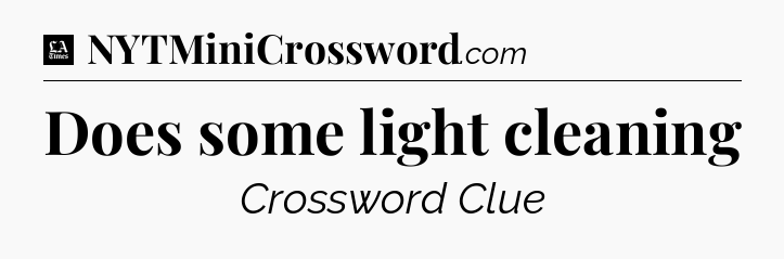 Does some light cleaning - LA Times Crossword