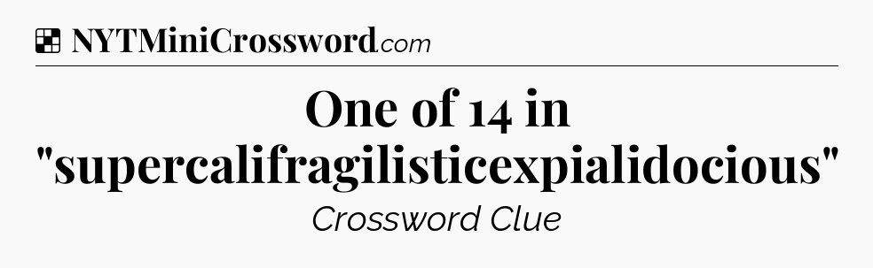 Solution: One of 14 in 