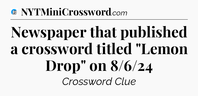 Newspaper that published a crossword titled 