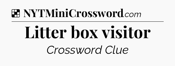 Solution: Litter box visitor - NYT Crossword