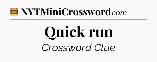 Quick run - Eugene Sheffer Crossword