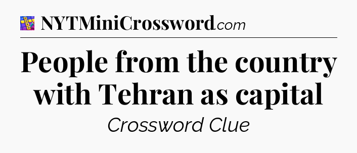People from the country with Tehran as capital Codycross