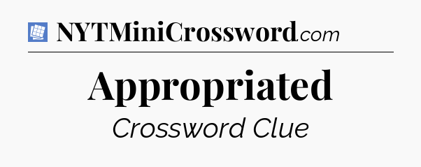 Appropriated Puzzle Page Crossword Clue