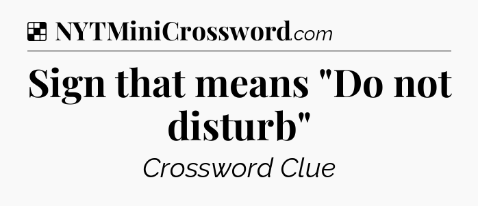 Solution: Sign that means 