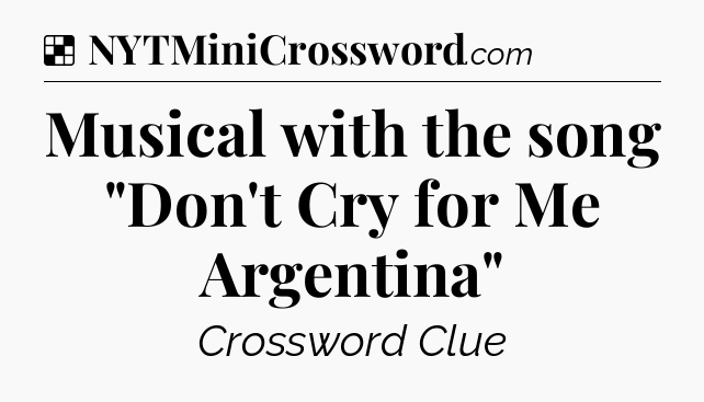 Solution: Musical with the song 