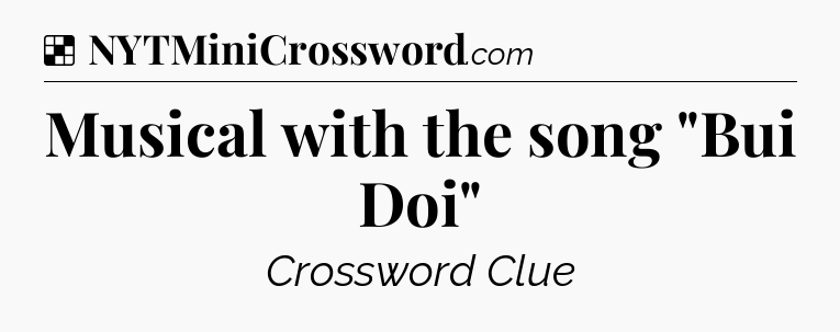 Solution: Musical with the song 