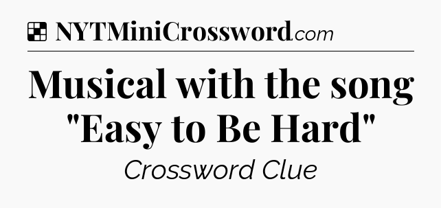 Solution: Musical with the song 