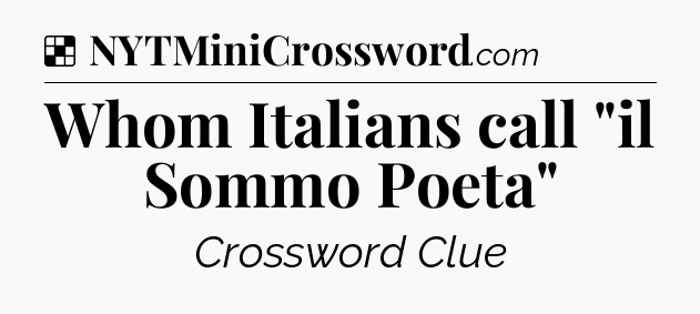 Solution: Whom Italians call 