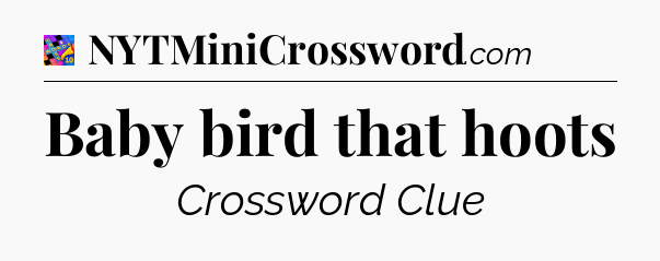 Baby bird that hoots Crossword Clue