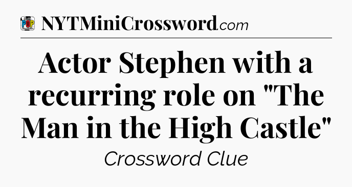 Actor Stephen with a recurring role on 