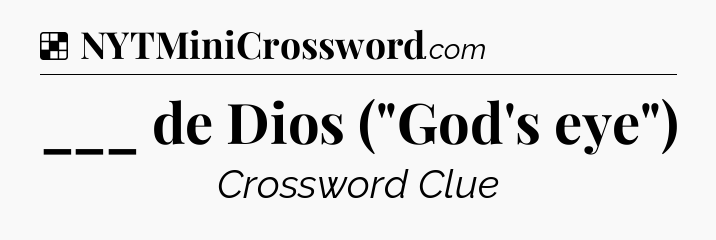 Solution: ___ de Dios (