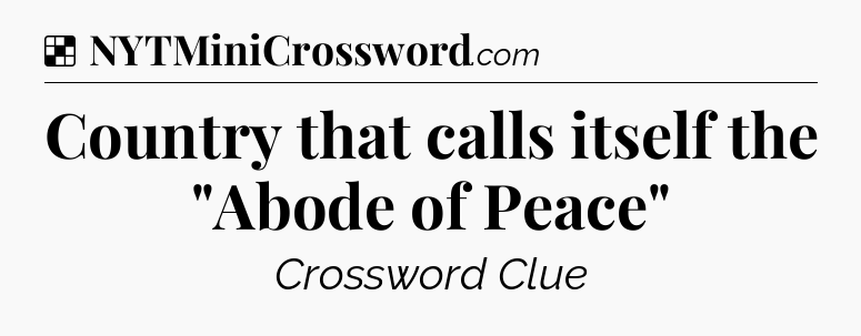 Solution: Country that calls itself the 