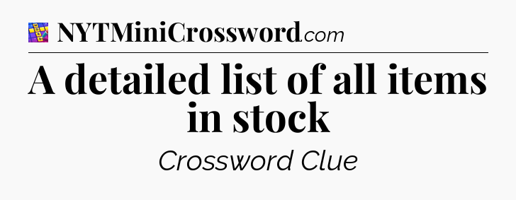 A detailed list of all items in stock Codycross