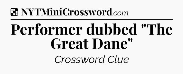 Solution: Performer dubbed 