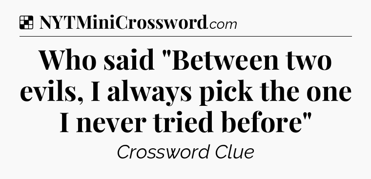 Solution: Who said 