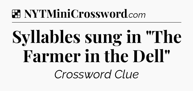 Solution: Syllables sung in 