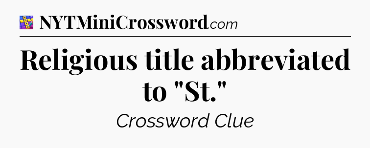 Religious title abbreviated to 