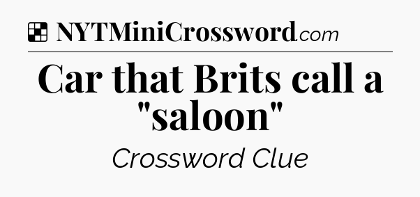 Solution: Car that Brits call a 