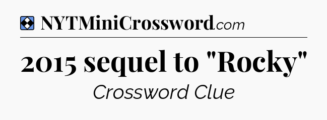 Solution: 2015 sequel to 