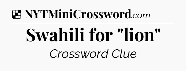 Solution: Swahili for 