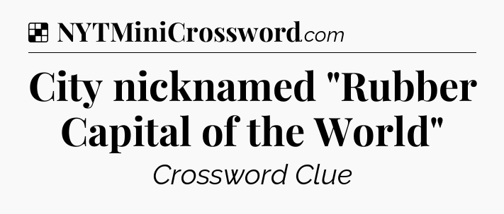 Solution: City nicknamed 