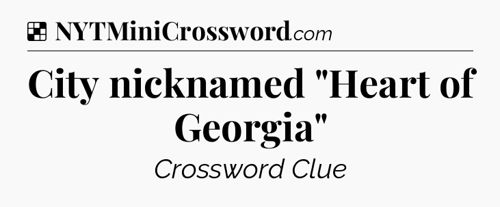 Solution: City nicknamed 