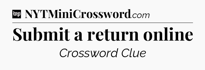 Submit a return online Crossword Clue