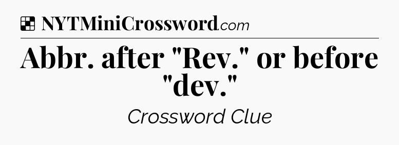 Solution: Abbr. after 