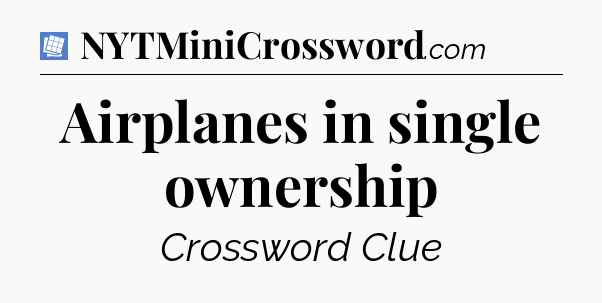 Airplanes in single ownership Puzzle Page Crossword Clue