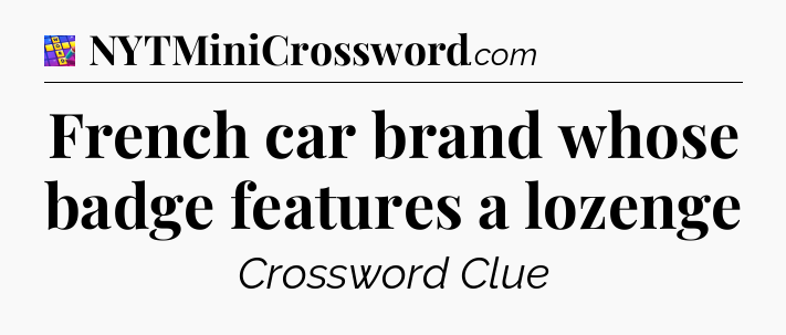French car brand whose badge features a lozenge Codycross