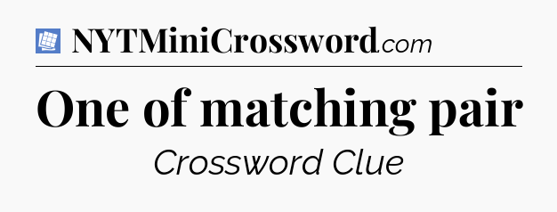 One of matching pair Puzzle Page Crossword Clue