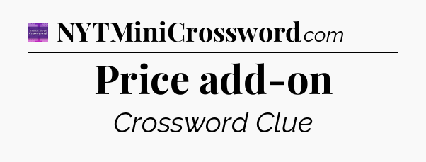 Price add-on - Thomas Joseph Crossword