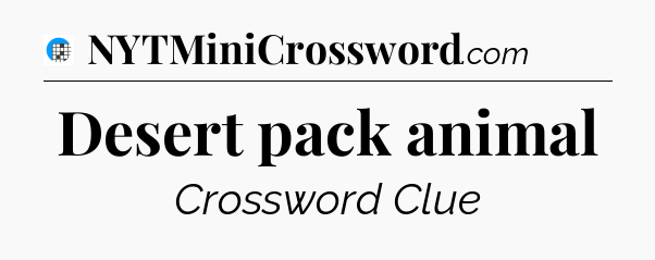 Desert pack animal Crossword Clue