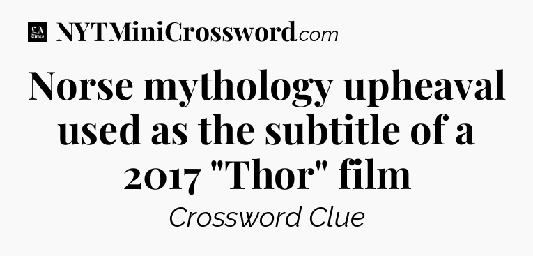 Norse mythology upheaval used as the subtitle of a 2017 