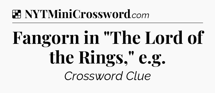 Solution: Fangorn in 