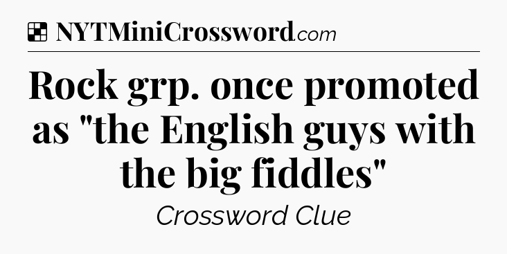 Solution: Rock grp. once promoted as 