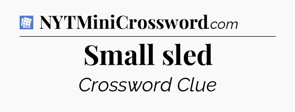 Small sled Puzzle Page Crossword Clue