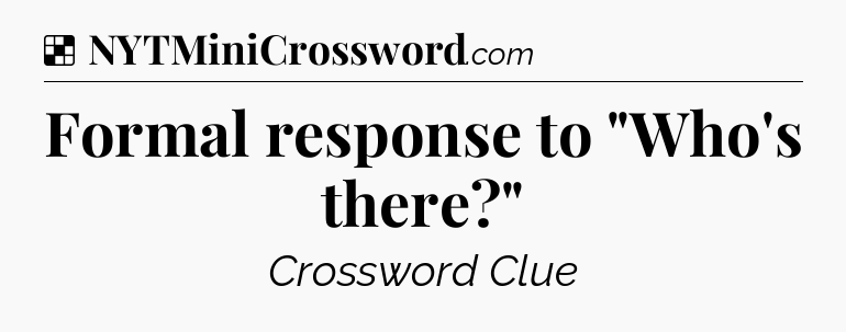 Solution: Formal response to 