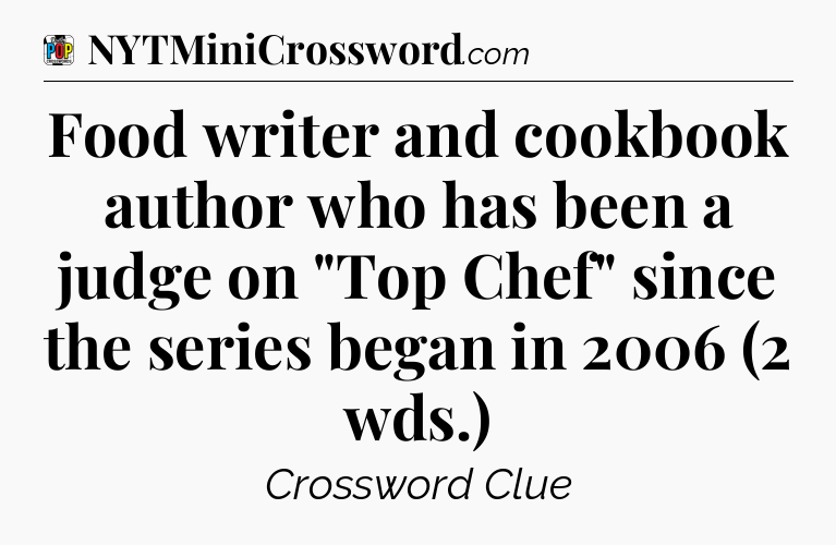 Food writer and cookbook author who has been a judge on 
