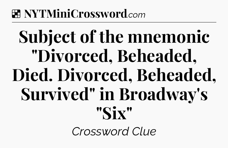 Solution: Subject of the mnemonic 