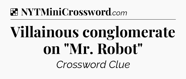 Solution: Villainous conglomerate on 