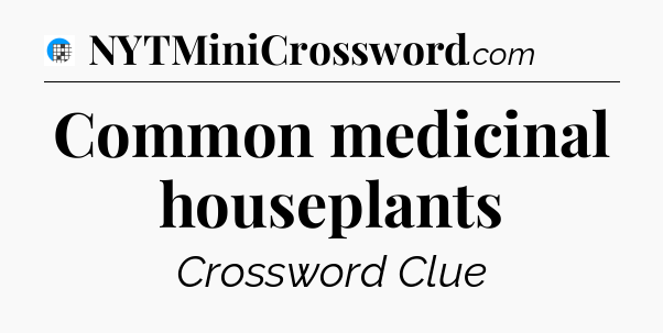 Common medicinal houseplants Crossword Clue