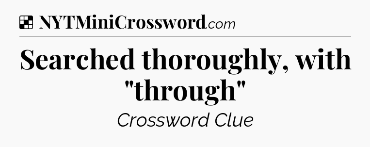 Solution: Searched thoroughly, with 