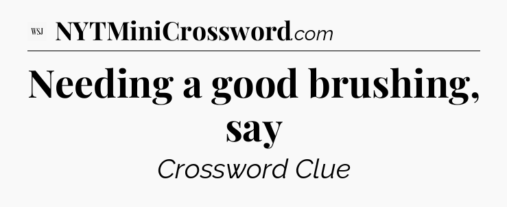 Needing a good brushing, say - WSJ Crossword