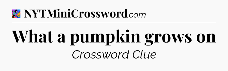 What a pumpkin grows on Crossword Clue
