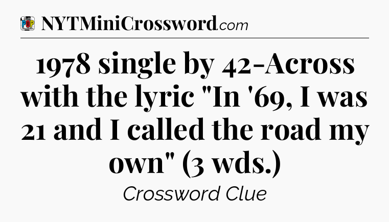 1978 single by 42-Across with the lyric 